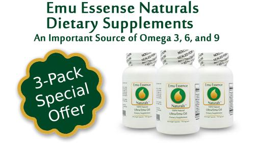 Emu Oil Gelcaps - 3-Pack Special Offer!