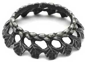 Leaf Motif Round Egg Stand Pewter